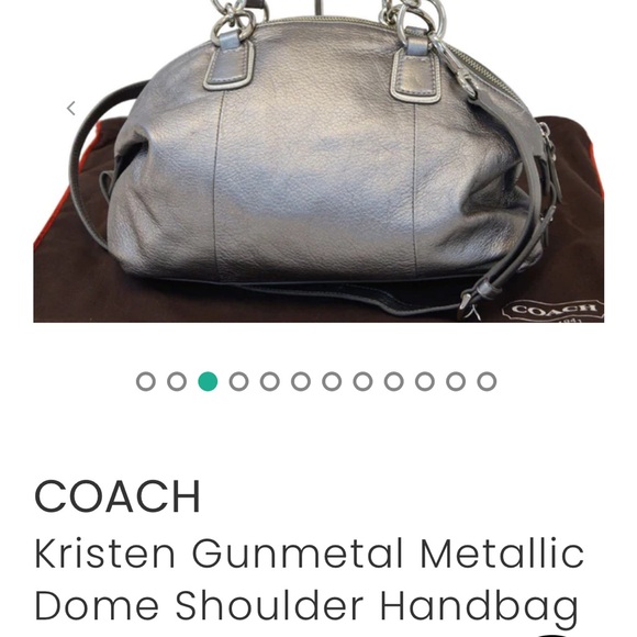 Coach Silver Leather Kristin Dome Crossbody Gunmetal purse - Picture 6 of 6